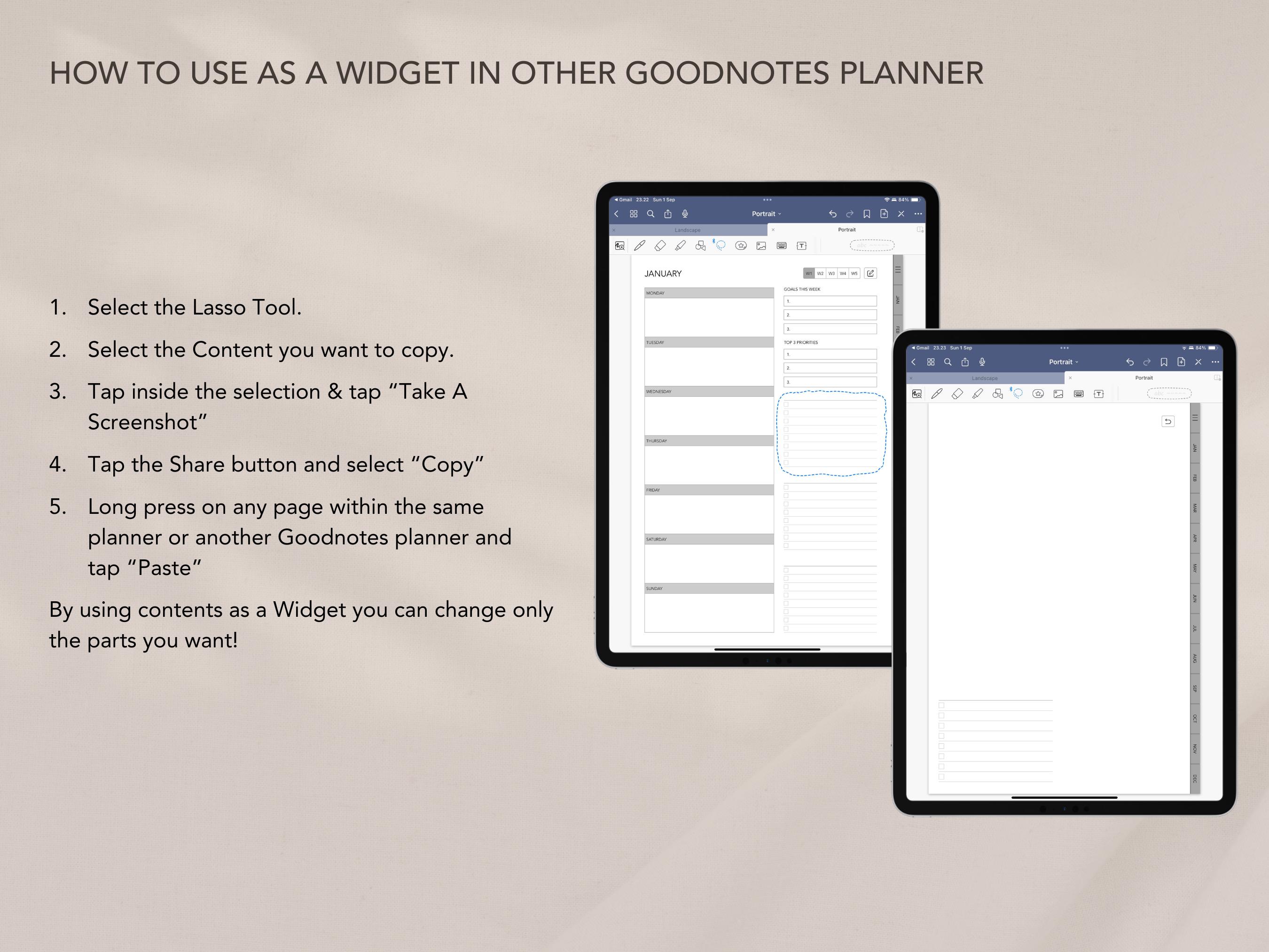 Undated Weekly Digital Planner | Hyperlinked, 15-minute Blocks (ipad ...