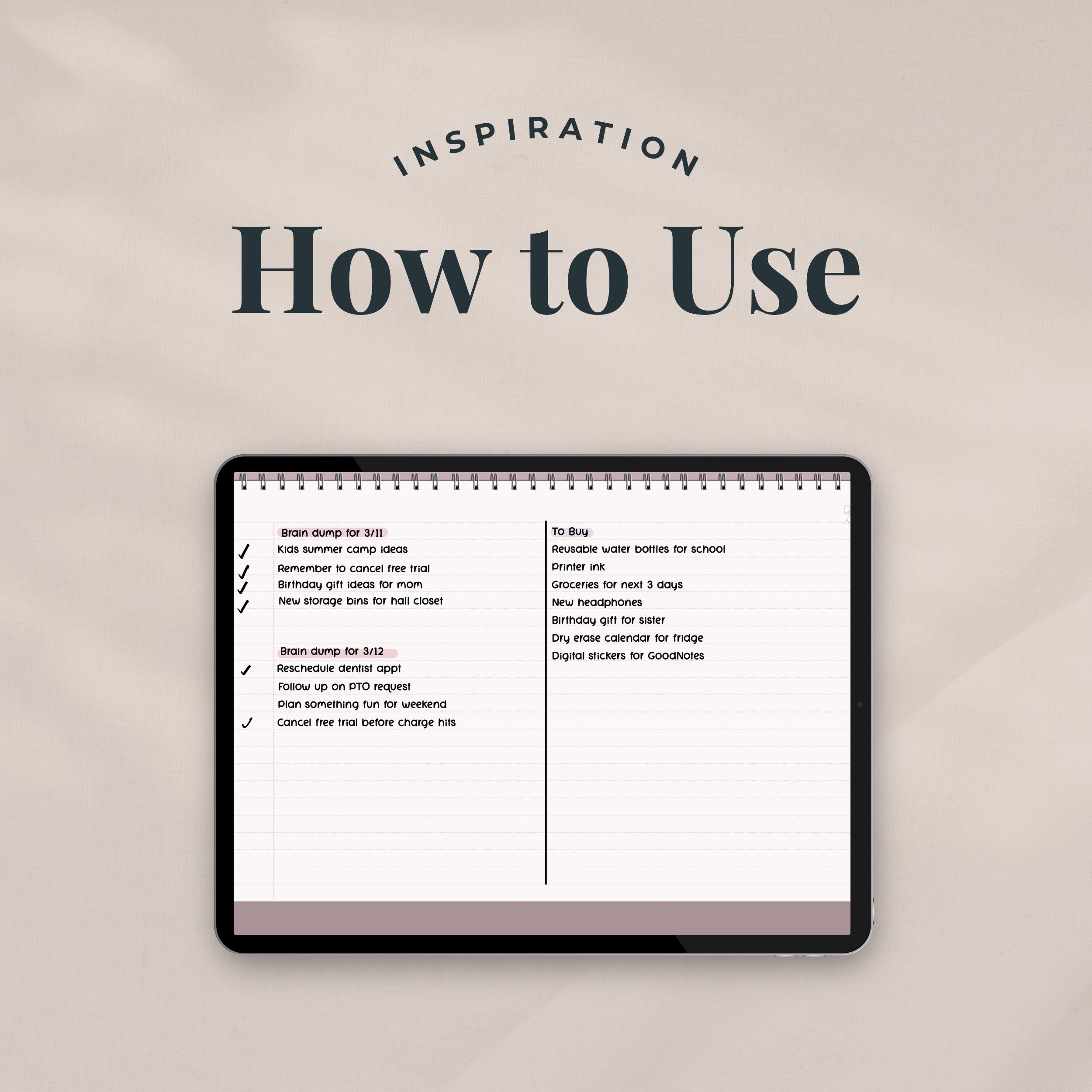 Tabbed Notebook.pdf Landscape Digital Tabbed Notebook | Undated Journal for Goodnotes (PDF ...