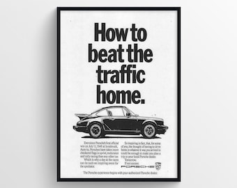 Porsche 911 Poster, How to Make To Traffic Home, Sportwagen, Classic Cars, Vintage Cars