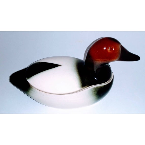 Vintage Ceramic Duck Trinket Box