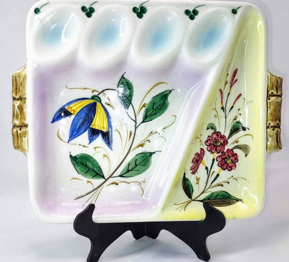 Vintage Italian Egg Relish Plate Tray