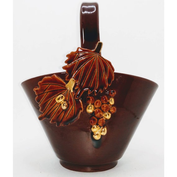 Signed Studio Ceramic Art Basket