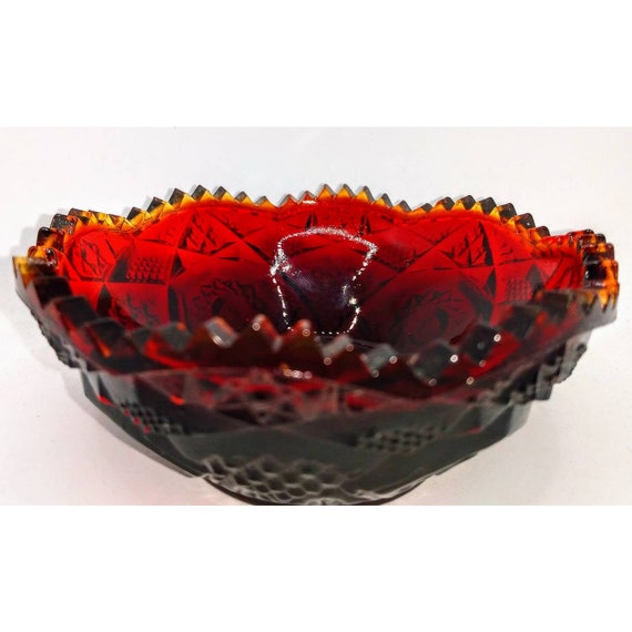 LE Smith Amberina Sunburst Small Bowl