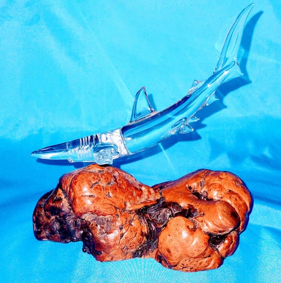 Glass Bron Shark Figurine Sculpture