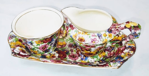Vintage James Kent Demi Cream & Sugar
