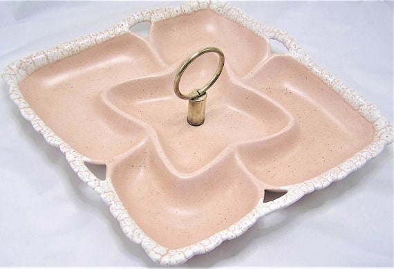 MCM Pink Divided Dish Jacquin Ceramics California