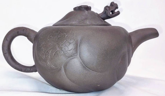 Chinese Yixing Zisha Clay Dragon Teapot Vintage 50s
