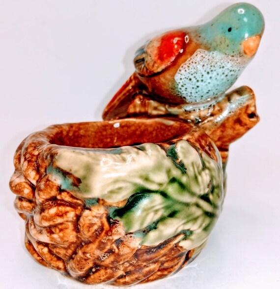 Vintage Bird and Nest Votive Holder