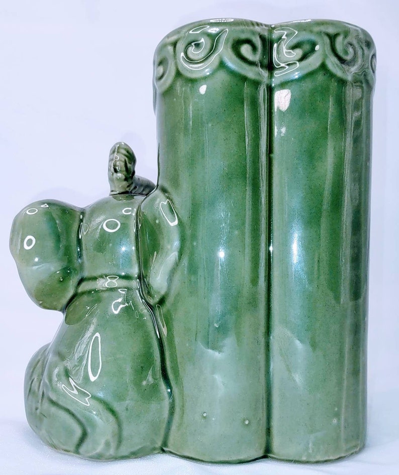Vintage Green Luck Elephant Vase image 3