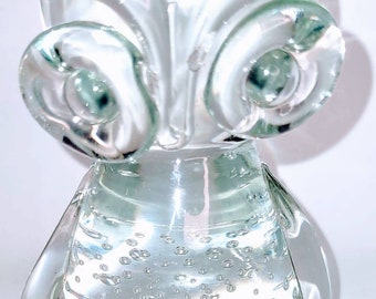 I W Rice Control Bubble Glass Owl Vintage