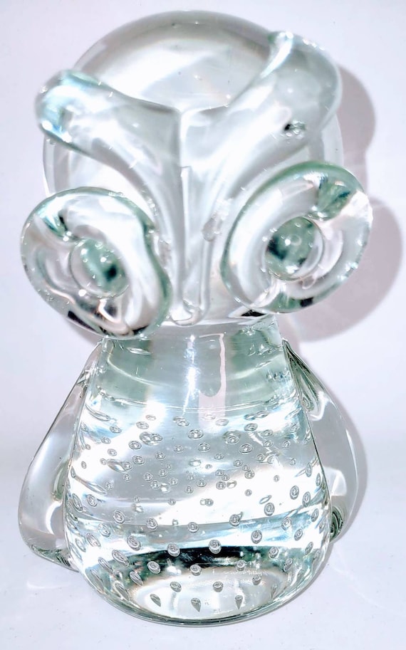 I W Rice Control Bubble Glass Owl Vintage
