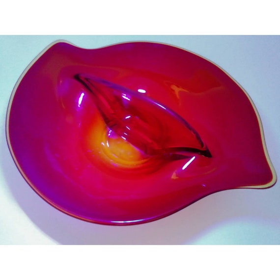 Viking Ruby and Amberina Divided Dish