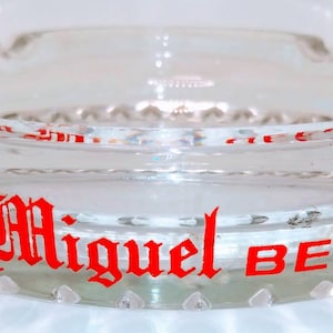 Vintage San Miguel Beer Glass Ashtray