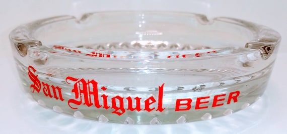 Vintage San Miguel Beer Glass Ashtray