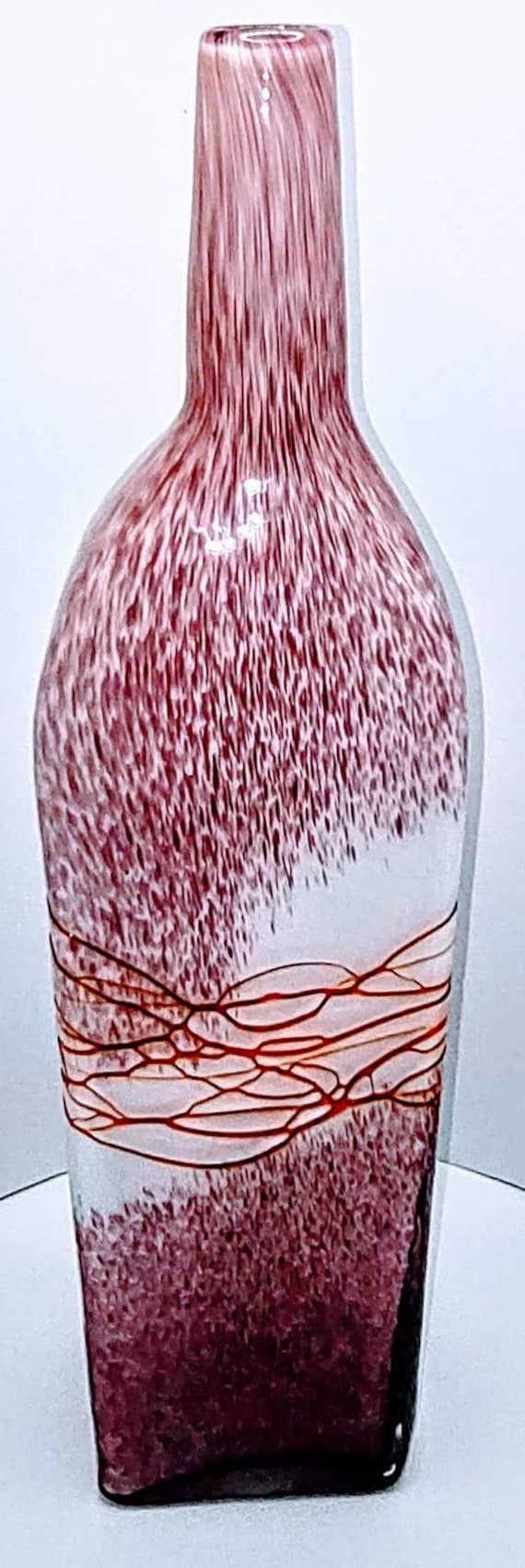 Vintage Russian Baijan Art Glass Bottle