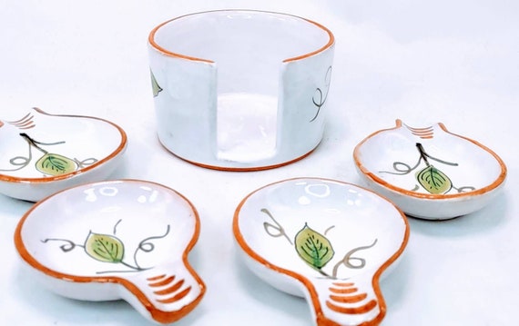 MCM Nesting Individual Ceramic Ashtray Set Italy