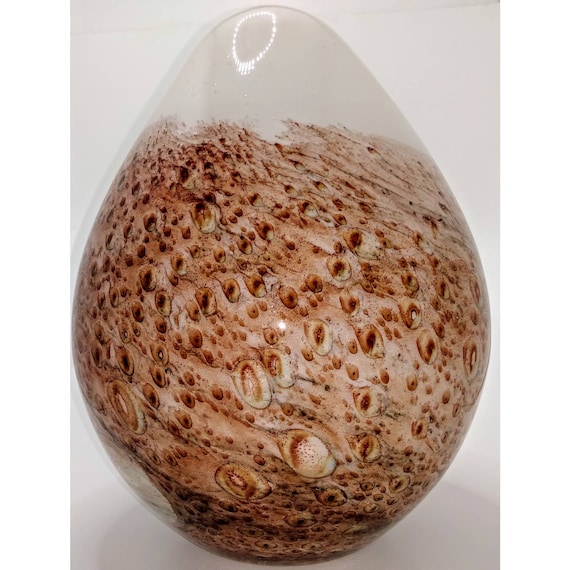 Earth Toned Hand Blown Glass Splatter Vase
