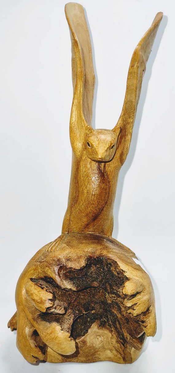 Vintage Hand Carved Burl Wood Bat