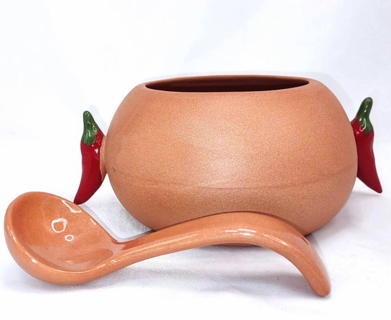 Cute Salsa Bowl with Serving Spoon