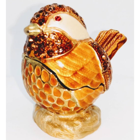Swarovski Crystals Sparrow Trinket Box