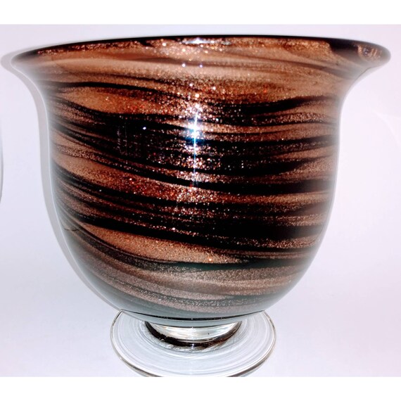 Murano Hand Blown Aventurine Vase