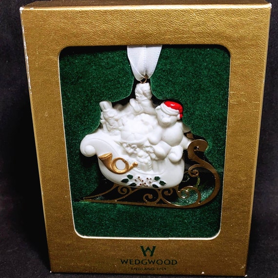 Vintage Wedgwood Ornament Sleigh with Toys
