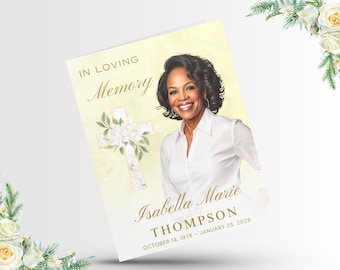 Funeral Program Template 8 page , Funeral Program BOOKLET Template , Obituary Program , Celebration of Life , Printable funeral service