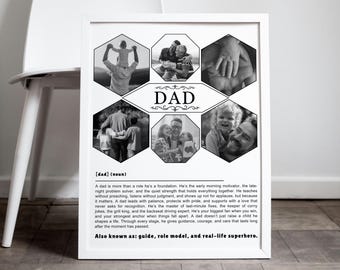 Dad Definition Photo Collage Template, Father's Day Gift , Dad Poster, Gift for Dad, Father's Day Wall Art, Dad Definition Print Sign