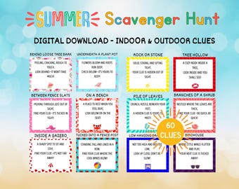Scavenger Hunt for Teens & Tweens , Indoor and Outdoor scavenger hunt , Indoor and Outdoor Fun with Editable Clues , Outdoor scavenger hunt