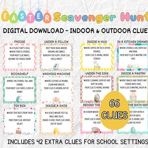 Easter Egg Scavenger Hunt Clues | Easter Activity for Kids  | Treasure Hunt for Kids ,Indoor & Outdoor Scavenger Hunt ,Easter Games for Kids