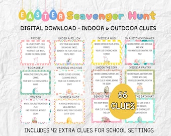 Easter Egg Scavenger Hunt Clues | Easter Activity for Kids  | Treasure Hunt for Kids ,Indoor & Outdoor Scavenger Hunt ,Easter Games for Kids