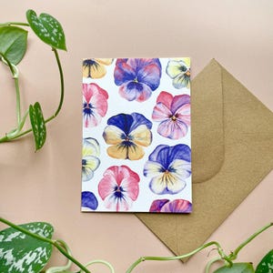 Carte Pensées + enveloppe kraft - carterie - papeterie déco