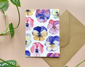 Carte Pensées + enveloppe kraft - carterie - papeterie déco