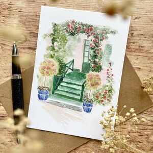 Carte Giverny - La maison de Claude + enveloppe kraft - carterie - papeterie déco