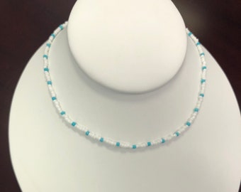 Beaded Necklace, Choker, Custom Colored, seed beads