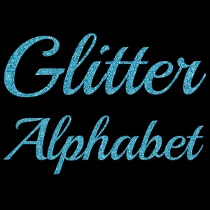 Blue Glitter Alphabet Clipart Scrapbooking Digital Set Printable Paper | Digital Paper | Light Blue | Colorful | Digital Paper | Cyan