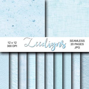 Blue Watercolor Paper Digital Scrapbook Printable Paper | Wedding Paper | Textured Paper | Watercolor Texture | Baby Blue Paper | Handmade