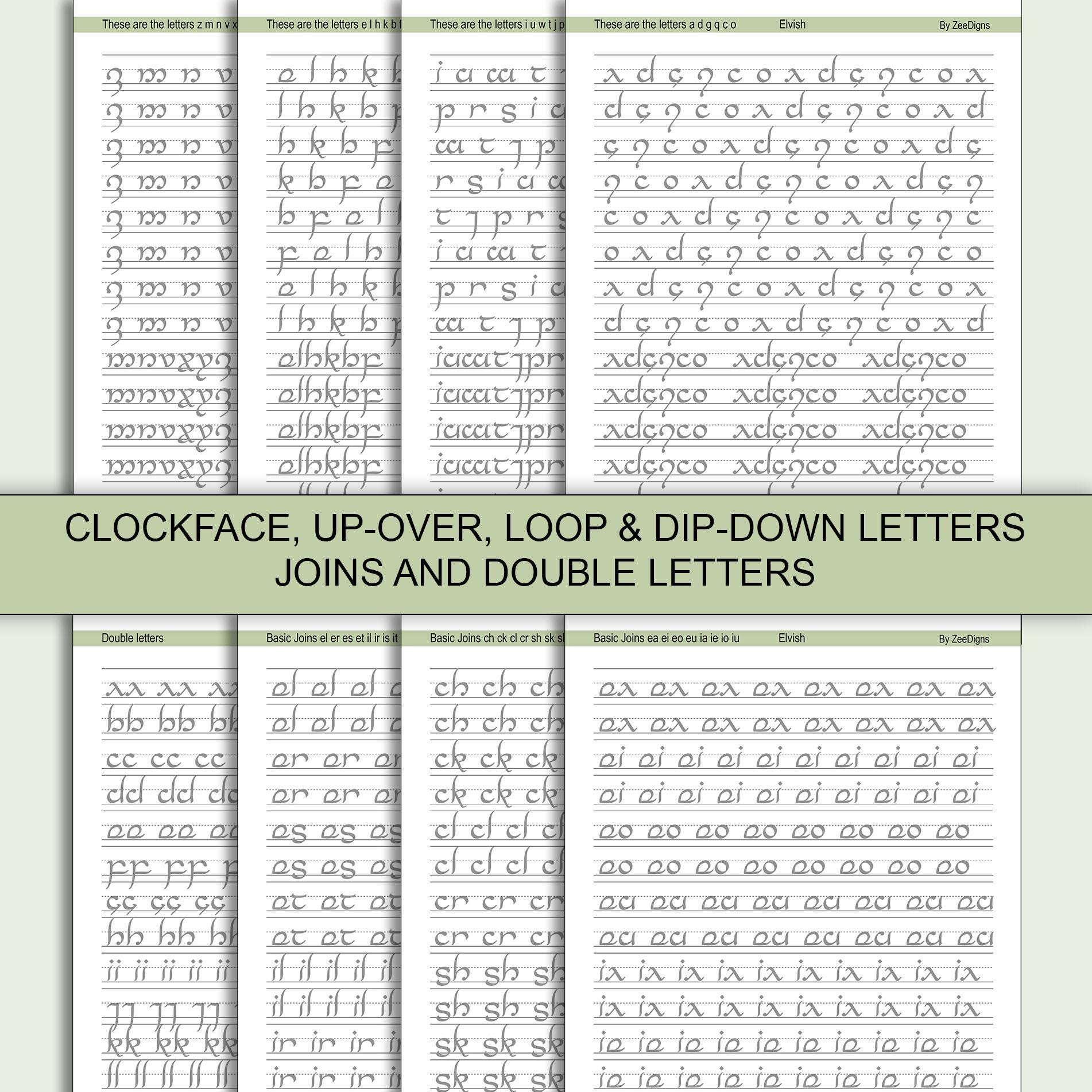 Elvish Cursive Handwriting Practice Worksheets Elegant Alphabet Improve ...