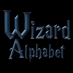 Wizard Alphabet Clipart Scrapbooking Digital Set Printable Paper | Digital Paper | Magic | Lightning | Spell | Blue |