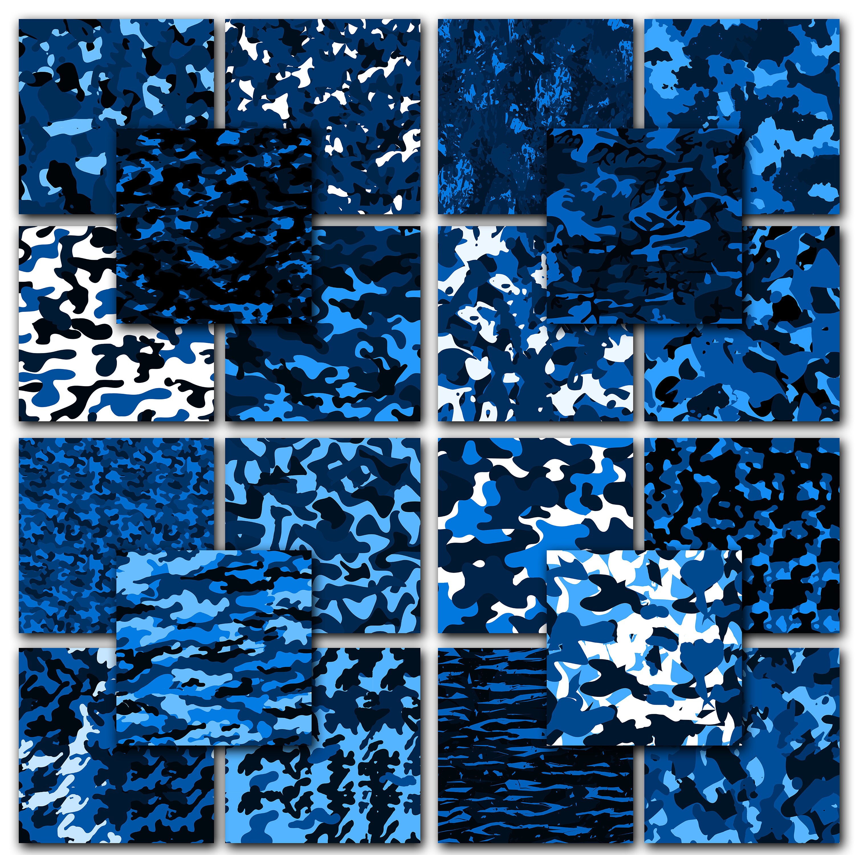 Camouflage Seamless Blue Digital Scrapbook Printable Paper - Etsy
