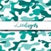 Camouflage Seamless Turquoise Digital Scrapbook Printable Paper ...
