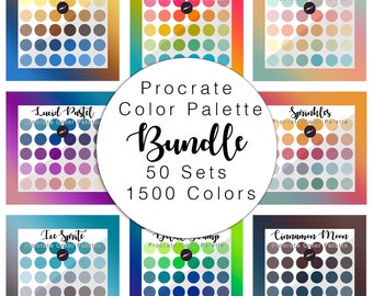 Procreate Color Palette Bundle | 50 Sets | 1500 Colors | Color swatches | iPad | Lettering | Illustration | Procreate tool | Digital Art |