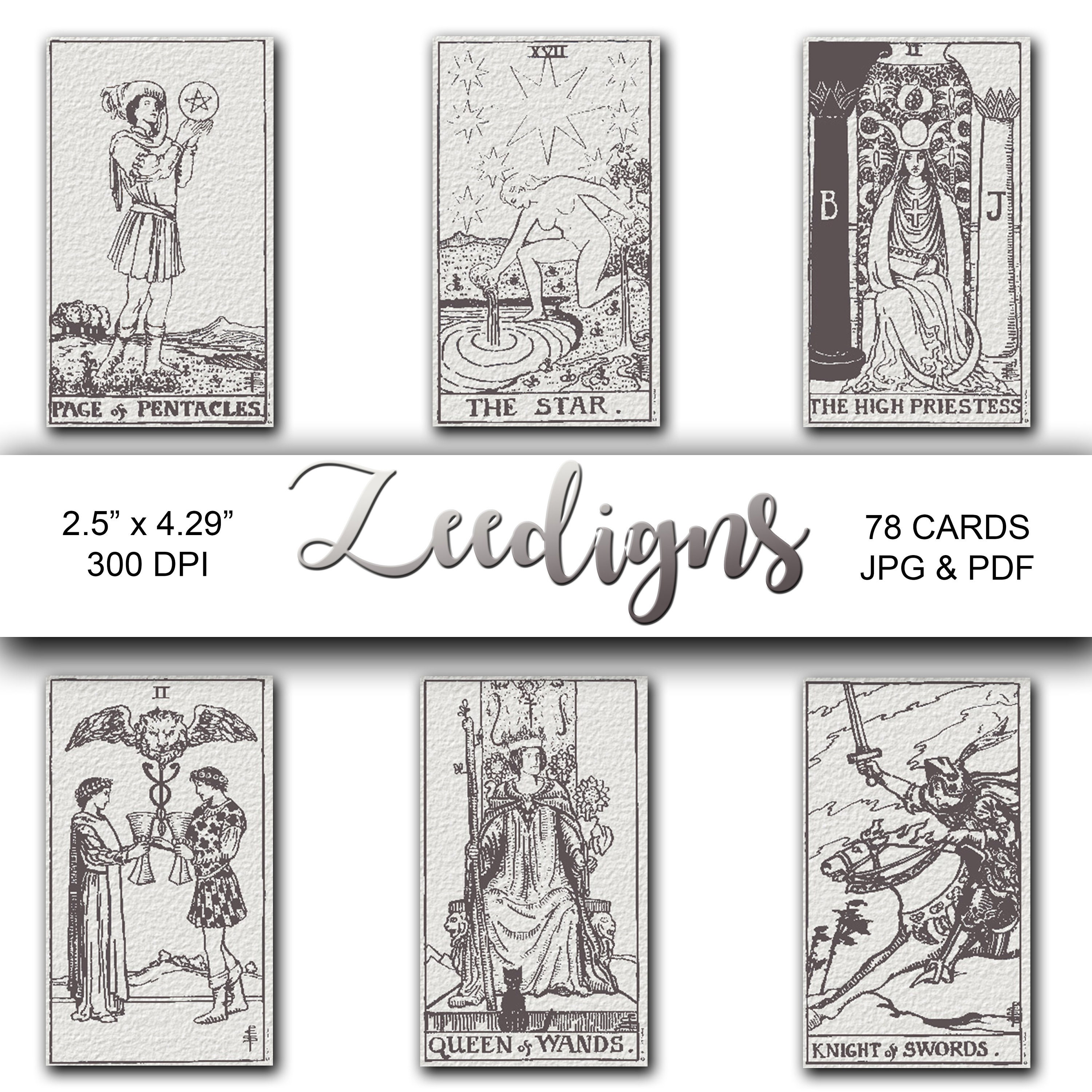 OMNITO Tarotkarten Deck – 78 Karten, 300 G/m² Karton, Mit E-Guidebook, Für Anfänger & Erfahrene Leser (Idyllen)