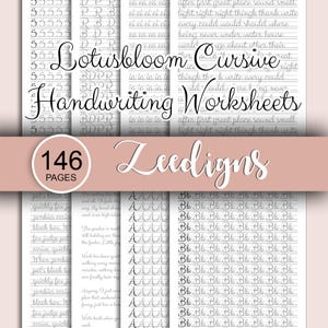 Feuilles de travail d'entraînement à l'écriture manuscrite cursive Lotusbloom Alphabet Améliorer l'écriture des lettres manuscrites Cahier d'exercices de traçage de calligraphie - PDF et procréer