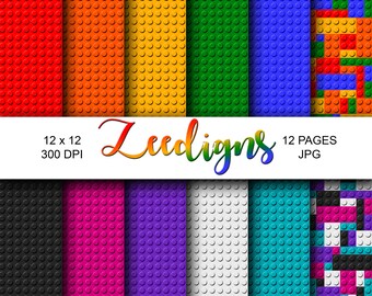 May include: Twelve digital paper designs featuring different colored backgrounds with a repeating pattern of circles. The designs are 12 inches by 12 inches and 300 DPI.