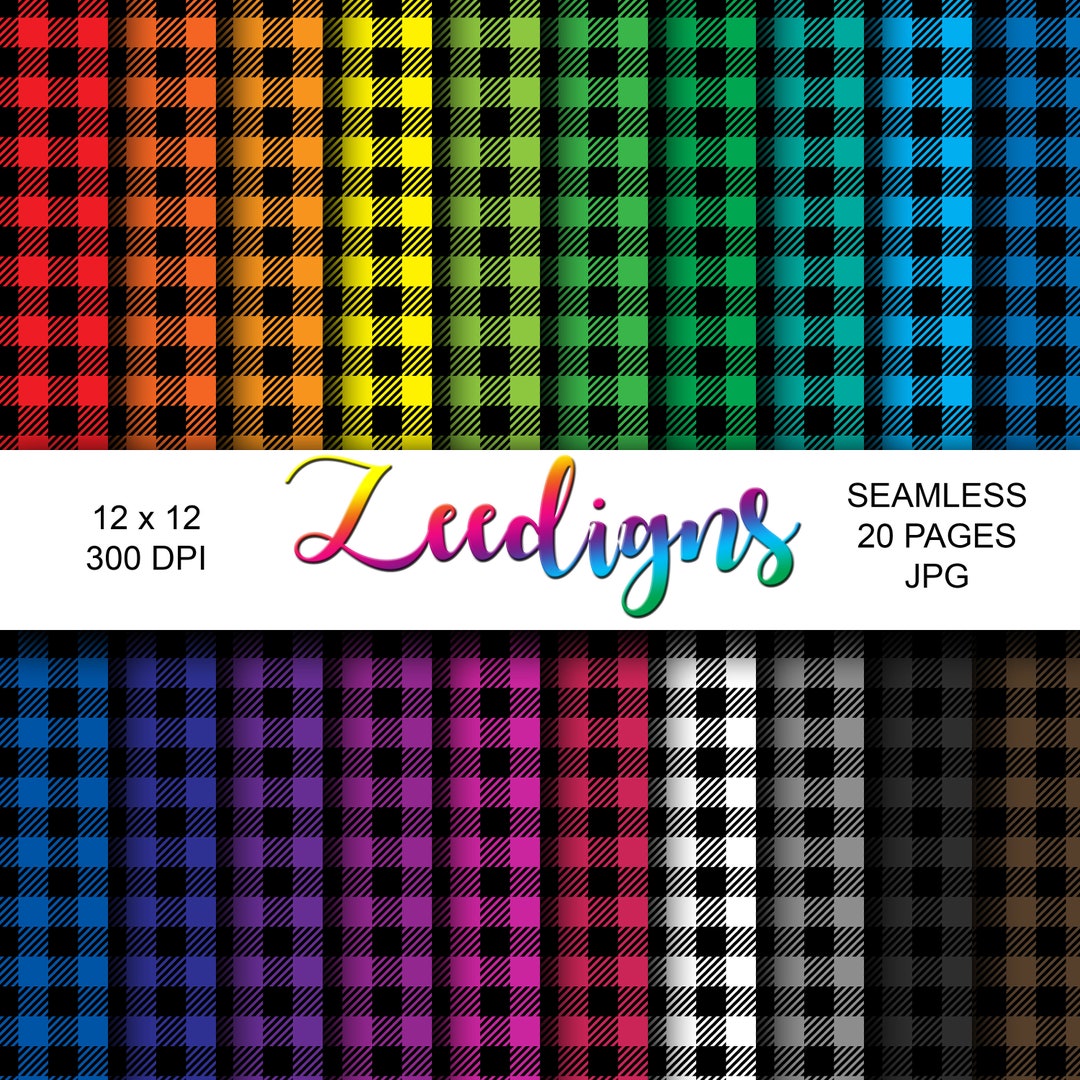 Buffalo Plaids Seamless Digital Scrapbook Printable Paper | Plaid ...