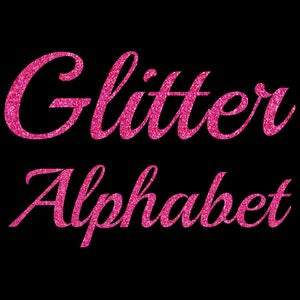 Alfabeto Rosa Glitter Clipart Scrapbooking Conjunto Digital Papel Imprimível | Papel Digital | Rosa Choque | Colorido | Papel Digital | Brilhante