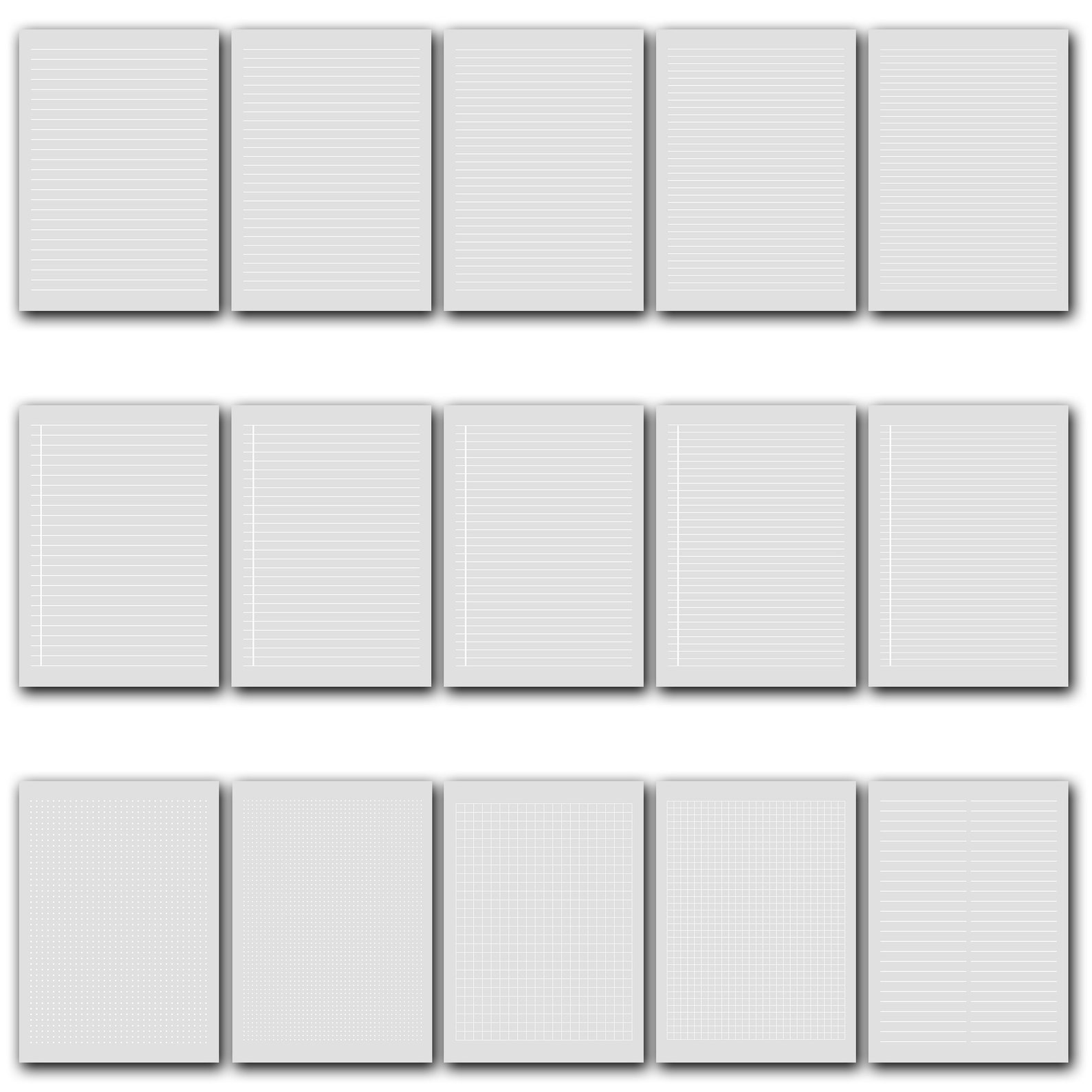 Light Grey Notebook and Writing Printable Paper Digital - Etsy