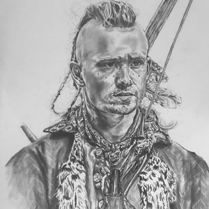Outlander Young Ian 10x15 print of graphite pencil portrait