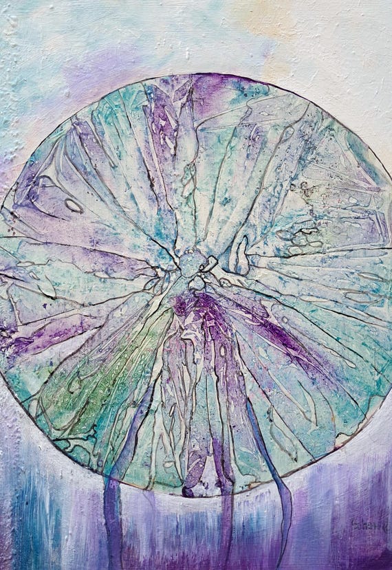 Abstrakte Moderne Handgemalte Florale Acryl Gemälde auf Leinwand